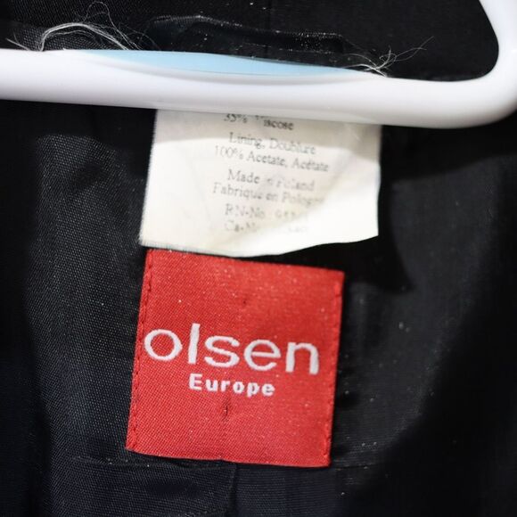 Olsen Europe Black Blazer Large Bow Detail Classic Career Jacket Viscose - Picture 9 of 10